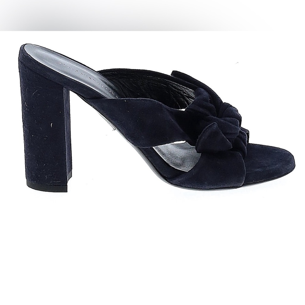 575 FiveSeventyFive Women's Navy Suede Knotted Mule Sandals Pumps size 35
